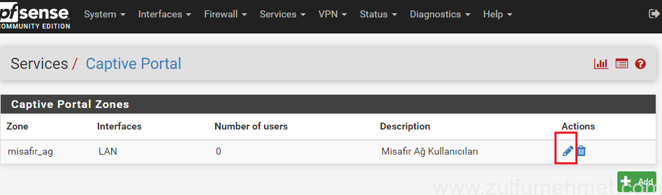 pfSense Kurulum hotspot