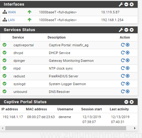 pfSense Kurulum hotspot